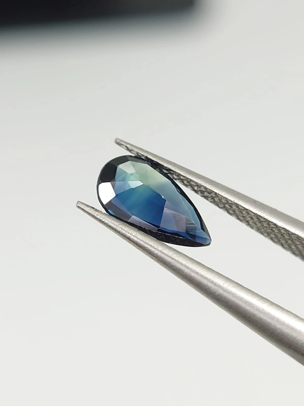 0.6ct Pear Shaped Natural Teal Sapphire from Nigeria — view 3